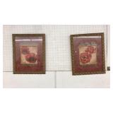 PAIR OF FRAMED FLORAL PRINTS