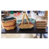 (3) CHRISTMAS COLLECTION LONGABERGER BASKETS