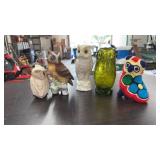 5 OWL FIGURINES