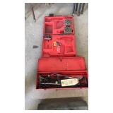 METAL TOOL BOX WITH TOOLS & PLASTIC TOOL BOX