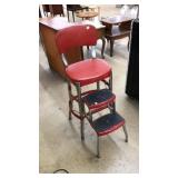COSCO RED METAL KITCHEN STOOL