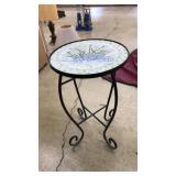 MOSAIC TILE & METAL PLANT STAND