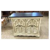 ORNATE 2 DOOR CABINET WITH CARVED FRONT