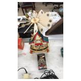 WOODEN CHRISTMAS PYRAMID WITH TREE CANDLES