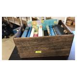 WOOD CRATE WITH ASST. BOOKS