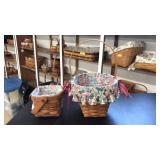 2 LONGABERGER BASKETS WITH CLOTH INSERT