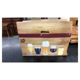 4 BEER GLASSES IN BOX