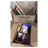 WRAPPING PAPER & BOX OF BOOKS