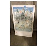 VENICE ART WORK BY PRENDERGAST, 15.5X25