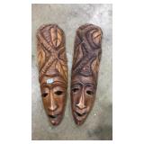 PAIR OF WOOD CARVED AFRICAN MASKS