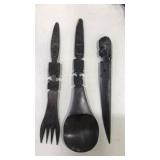 WOOD CARVED AFRICAN UTENSILS