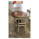 ROUND WOODEN DINING TABLE & 2 CHAIRS