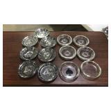 LOT OF GLASS&SILVERPLATE RIMMED COASTERS