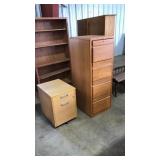 2 WOOD FILE CABINETS