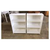 (2) WHITE BOOKSHELVES