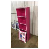 PINK 5 TIER SHELF & PINK FRAMED PHOTO COLLAGE