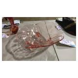 VNTG. LANCASTER DEPRESSION GLASS FOOTED BOWL