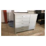 GRAY MULTI-STORAGE DRESSER