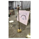 GOLD TONED FLOOR LAMP WITH PINEAPPLE MOTIF