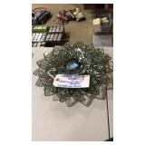VNTG. FEDERAL GLASS IRIDESCENT PETAL PLATE&BOWL