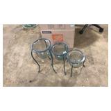 3 GRADUATED METAL&GLASS CANDLE VOTIVES