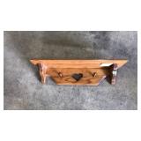 WALL HANGING ENTRY SHELF W/HEART CUTOUT