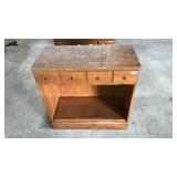 ETHAN ALLEN SOLID MAPLE CABINET W/GLASS TOP