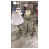 (3) BRASS CANDLESTICK STYLE TABLE LAMPS