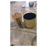 (2) DECORATIVE BATHROOM TRASH BINS