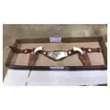 PAIR OF PONY BOY VNTG. CAP GUNS W/HOLSTER BELT