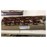VNTG. CAST IRON HORSES & CART