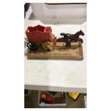 ANTIQUE CAST IRON HORSE DRAWN CIRCUS WAGON