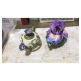 2 FLORAL TEA POTS