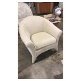 CREAM UPHOLSTERED ARMCHAIR
