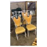(4) ANTQ. WROUGHT IRON DINING CHAIRS