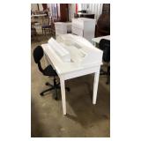 WHITE WOODEN VANITY DESK & DECORATIE SHELF