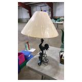 DECORATIVE GREEN ROOSTER TABLE LAMP