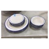 14 PC. MARINER BLUE STONEWARE SET