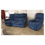 BLUE SOFA AND CHAIR