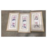 3 PC FRAMED FLORAL WALL ART