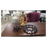 3 DECORATIVE TAPER CANDLER HOLDERS