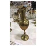 BRASS VASE WITH ETCHED DESIGN, INDIA