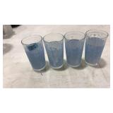 4 JEANETTE GLASS BLUE TUMBLERS