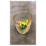 BASKET WITH FAUX VEGGIES