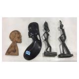 LOT OF CARVED WOOD AFRICAN DECOR