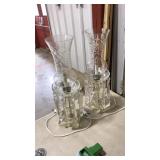 PAIR OF CRYSTAL TABLE LAMPS 20IN TALL