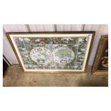 FRAMED MAP OF THE WORLD PRINT