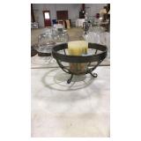 METAL HURRICANE CANDLE HOLDER W/CANDLE
