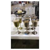 8 SILVERPLATE WINE GOBLETS, MADE IN INDIA