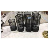 6 METAL WIRE CANDLE HOLDER LANTERNS